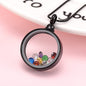 Colar de Senhora em Aço Inoxidável com Medalhão Relicário que contém pequenas pedras coloridas