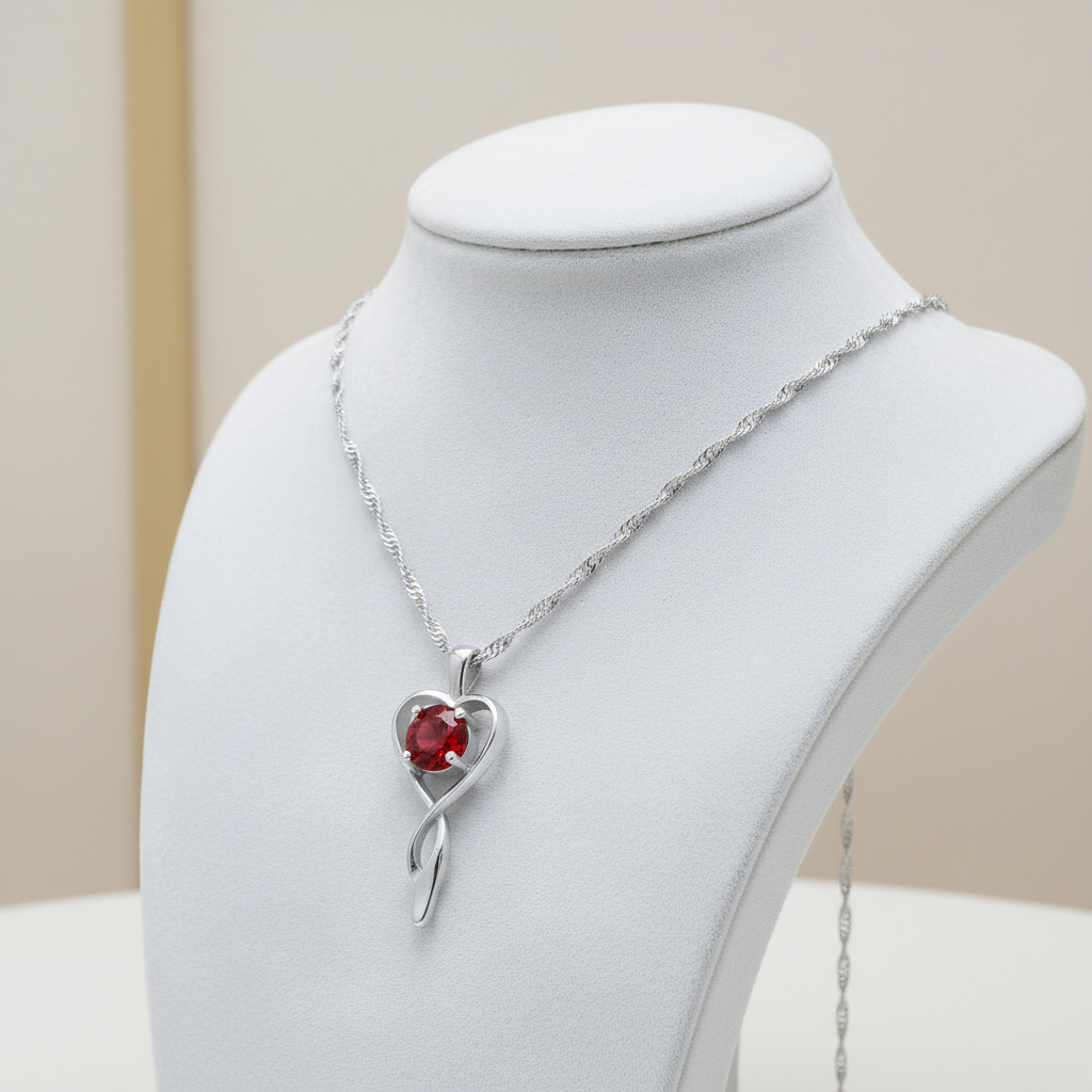 Collier pour femme en argent 925, Yasmin Cœur