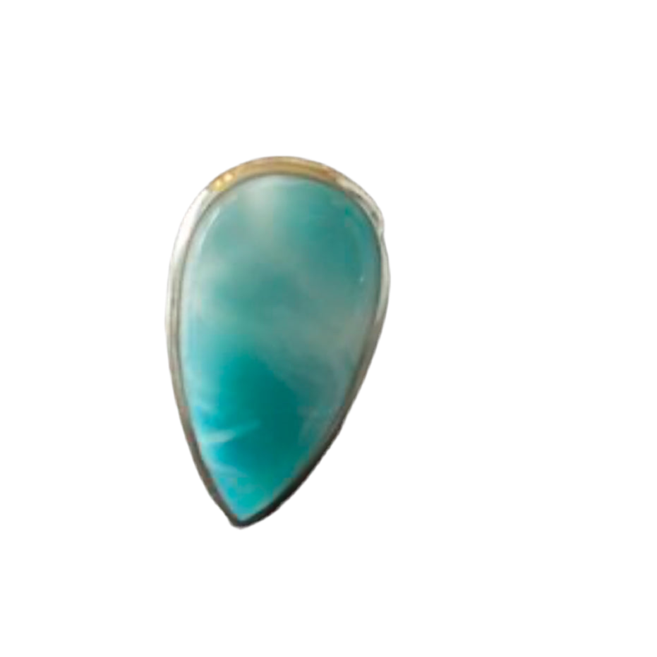 Anel de Senhora em Prata com Pedra Natural Larimar