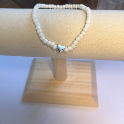 Pulseira de Senhora em Fantasia, Missangas com Coração