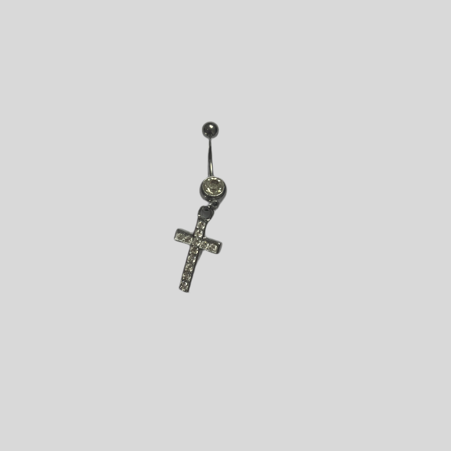 Piercing de umbigo em aço inoxidável com Cruz