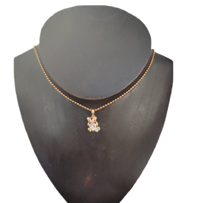 Colar de Criança Laminado a Ouro 14K com Pendente Urso