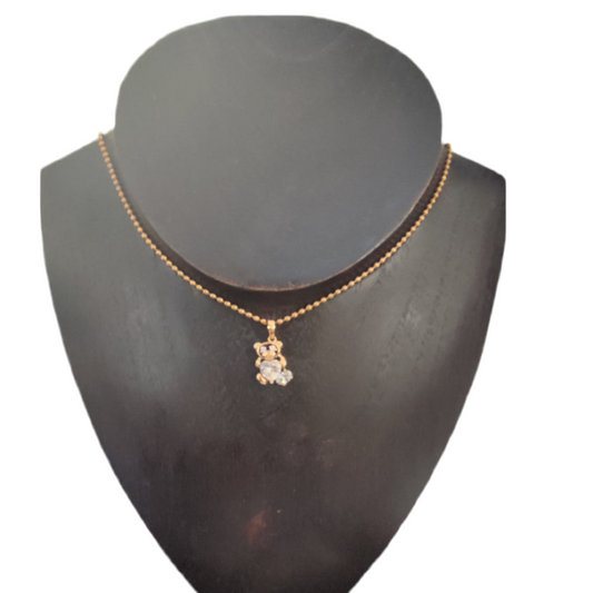 Colar de Criança Laminado a Ouro 14K com Pendente Urso