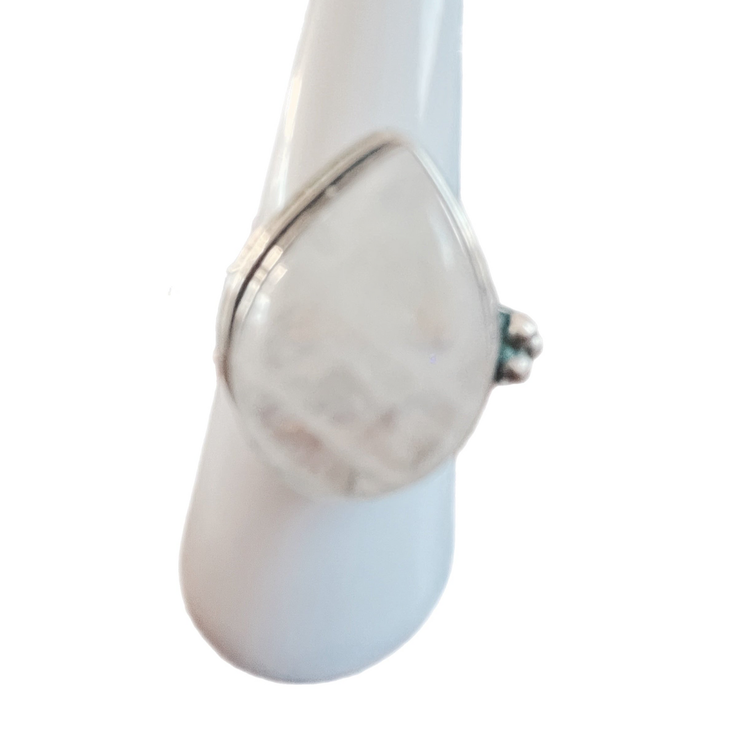Anel de Prata com Pedra Natural Lua Indiana T:9,25