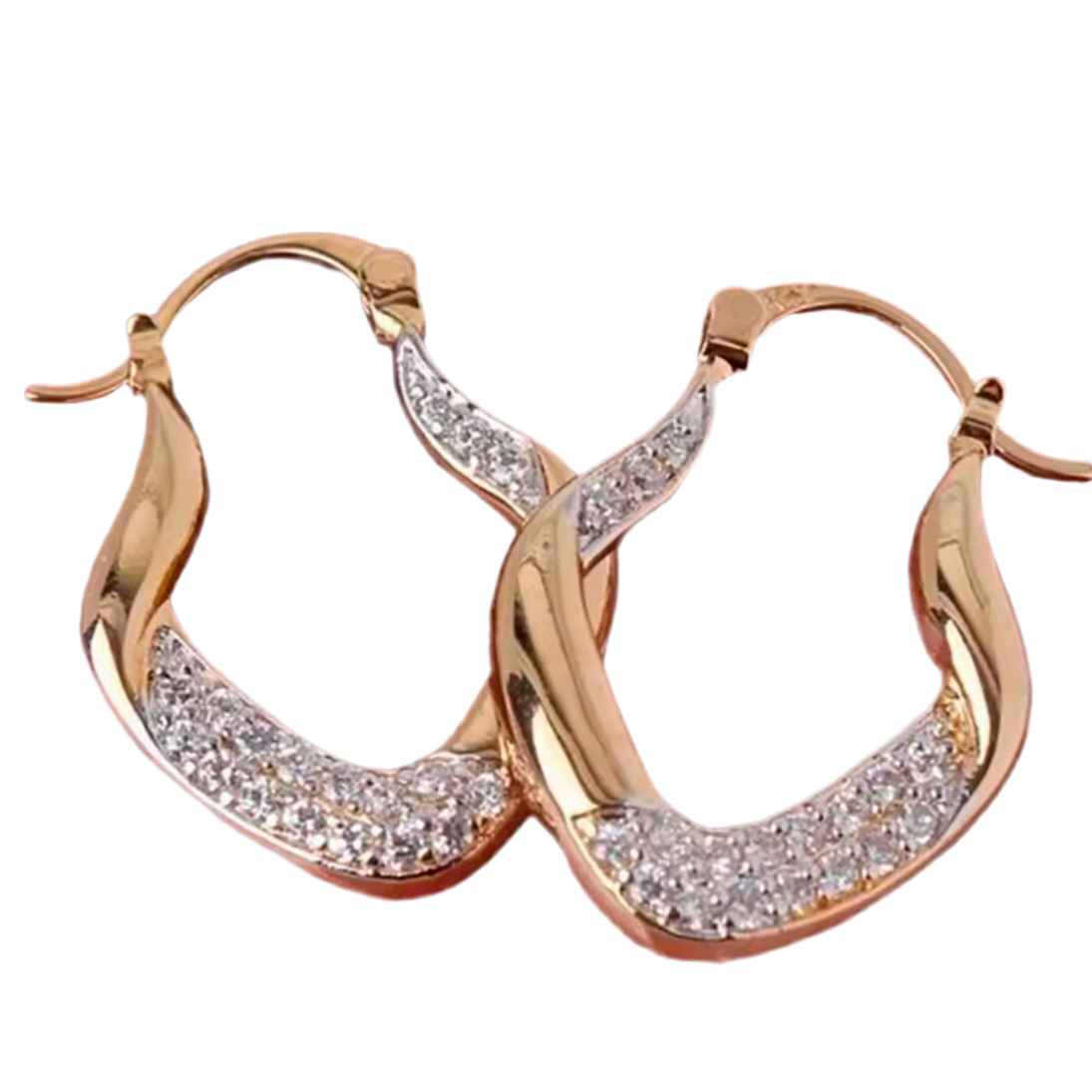 Argolas de Senhora em Ouro Laminado 18K com Zircão