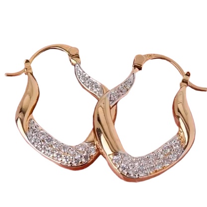 Argolas de Senhora em Ouro Laminado 18K com Zircão
