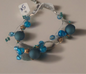 Pulseira de Senhora em Prata do Tibet, Pedras Azuis