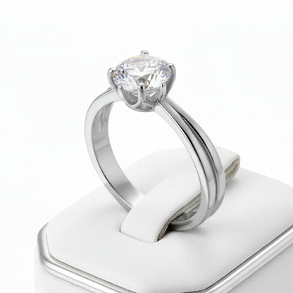 Anel Solitário Crystal Glow – Aço 316L & Zircão de 9mm
