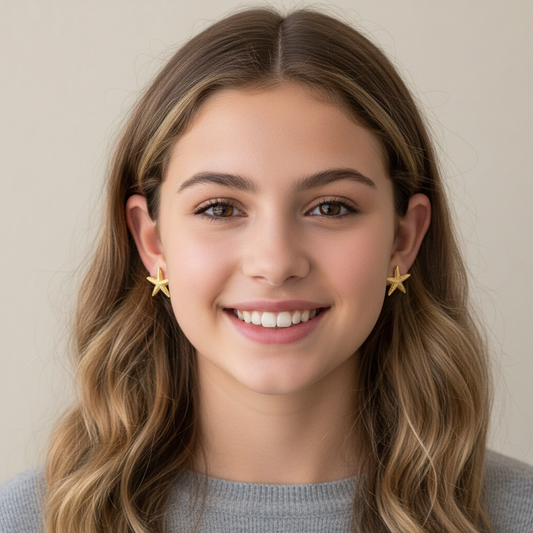 Brincos em Aço Inoxidável, Estrela do Mar