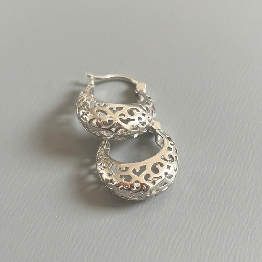 Argolas em Ouro Laminado Branco  10K