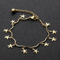 Pulseira de Senhora para Tornozelo em Aço Inoxidável, Estrelas Douradas