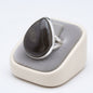 Bague en argent avec pierre naturelle psilomelane T:8