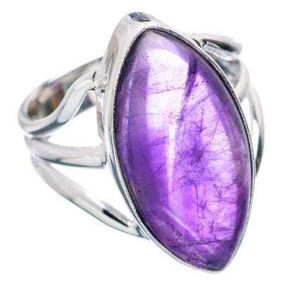 Bague en argent avec pierre naturelle améthyste T:6,25