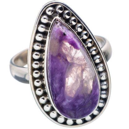 Bague en Argent avec Pierre Naturelle Charoïte T: 6,5