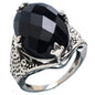 Anel de Prata 925 com Pedra Natural Ágata Onix T:6,25
