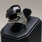 Bague en Argent 925 avec Pierre Naturelle Agate Onyx T:6,25
