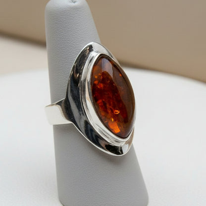 Bague en argent avec pierre naturelle œil de tigre T:8,25
