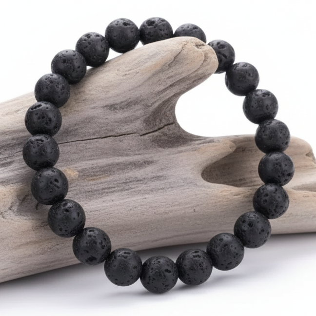 Pulseira Difusora de Pedra Vulcânica – Energia da Terra e Serenidade