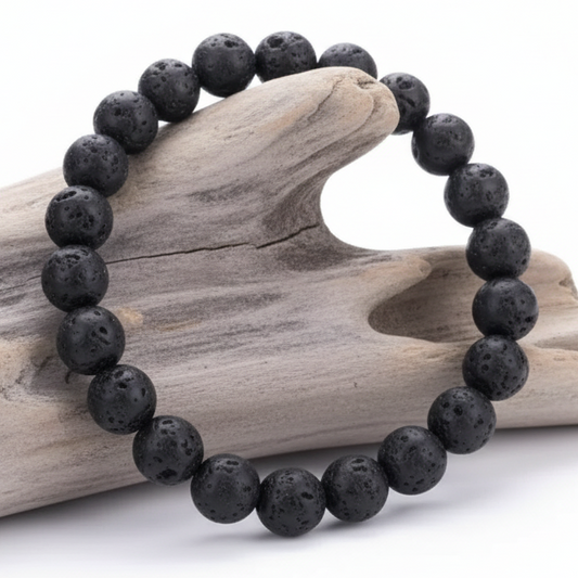 Pulseira Difusora de Pedra Vulcânica – Energia da Terra e Serenidade