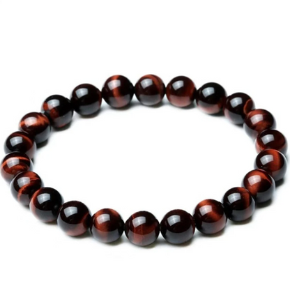 Pulseira Olho de Tigre Vermelho – Energia, Paixão e Proteção