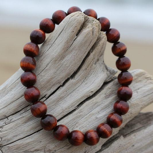 Pulseira Olho de Tigre Vermelho – Energia, Paixão e Proteção