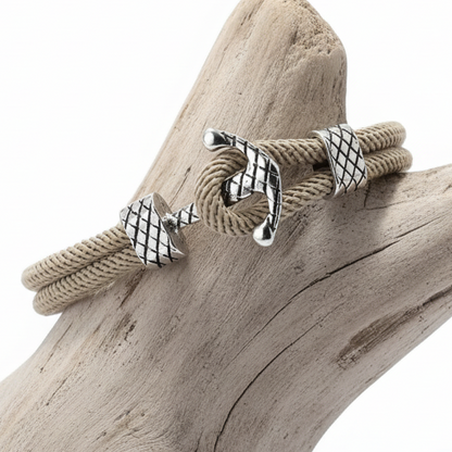 Pulseira Âncora Náutica Caqui – Coleção Mar e Vida