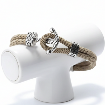 Pulseira Âncora Náutica Caqui – Coleção Mar e Vida