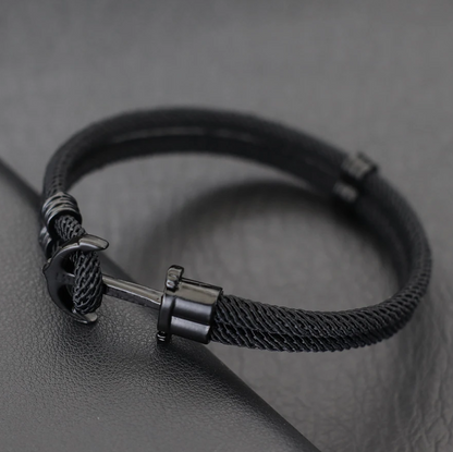Pulseira Âncora "Dark Soul" – O Teu Porto Seguro