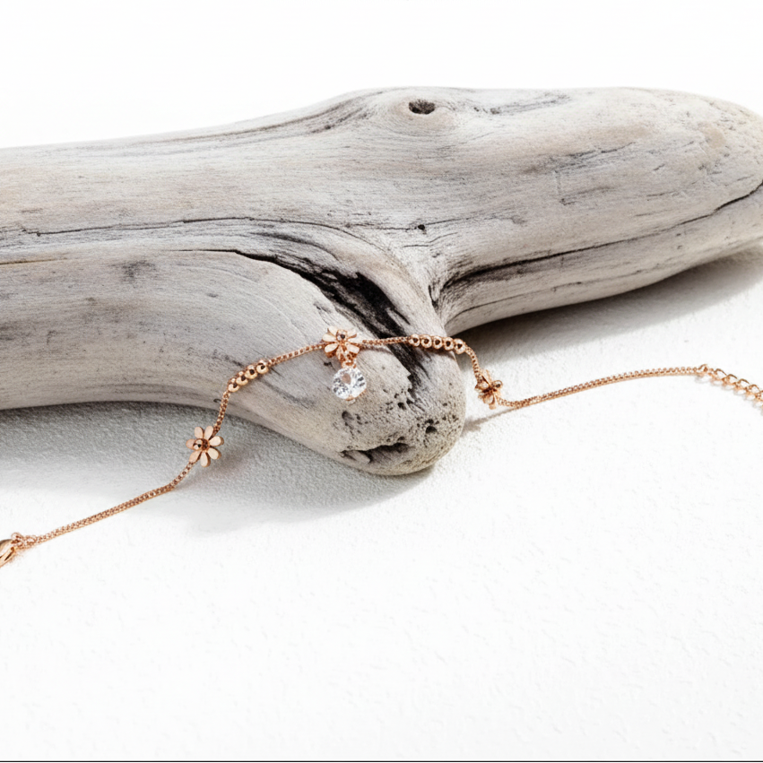 Bracelet Marguerites en Acier Inoxydable – La Délicatesse du Printemps à Votre Poignet