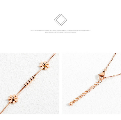 Pulseira de Senhora em Aço Inoxidável em Ouro Rosa, Margarida