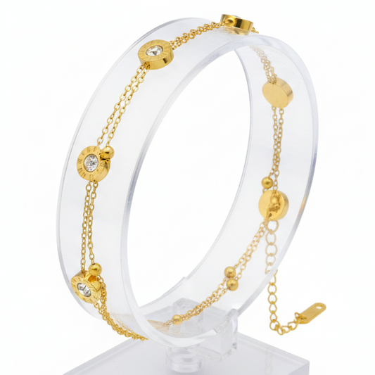 Bracelet Roman Elegance – Acier inoxydable plaqué or 18 carats