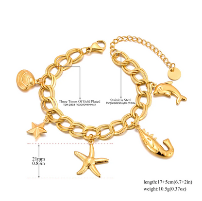 Pulseira Ocean Treasure Gold – O Brilho do Mar no Seu Pulso