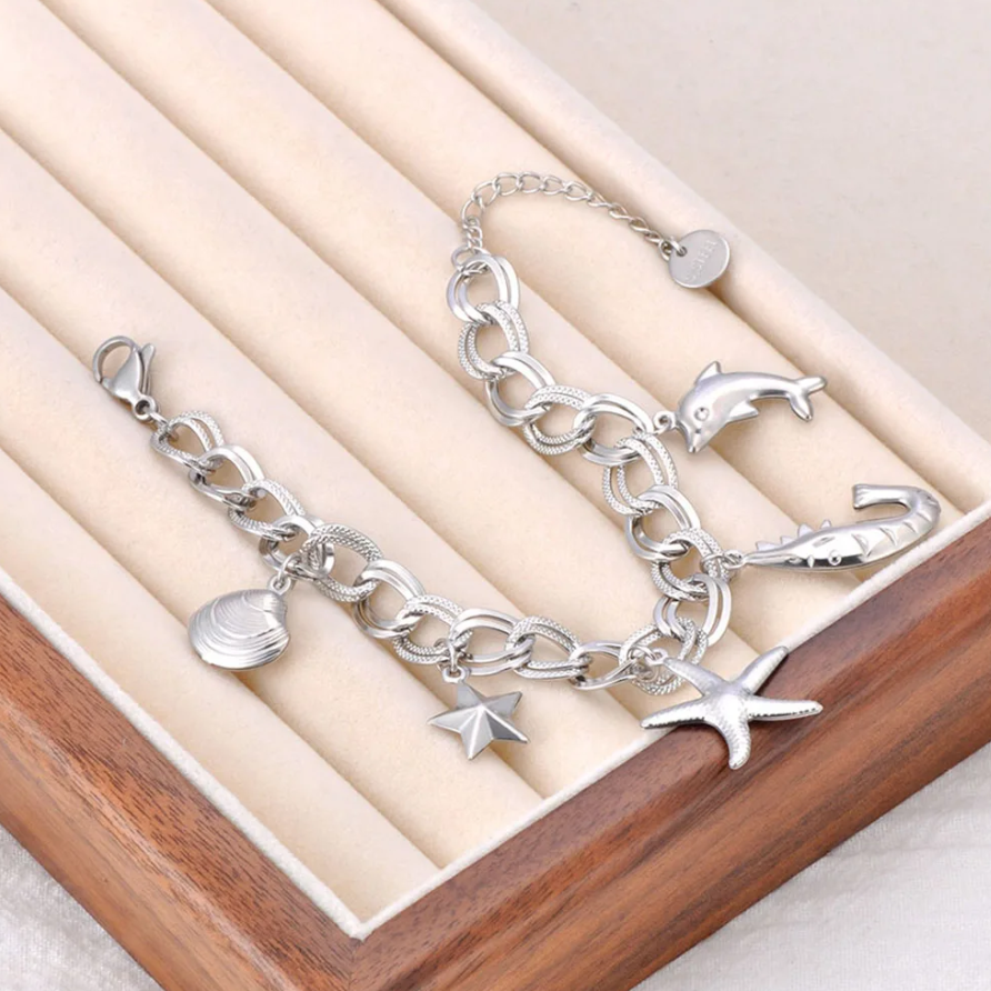 Pulseira Ocean Charms – Aço Inoxidável Premium