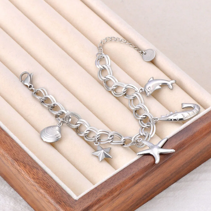 Pulseira Ocean Charms – Aço Inoxidável Premium