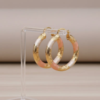 Boucles d'oreilles créoles pour femme en or laminé, Zhixun