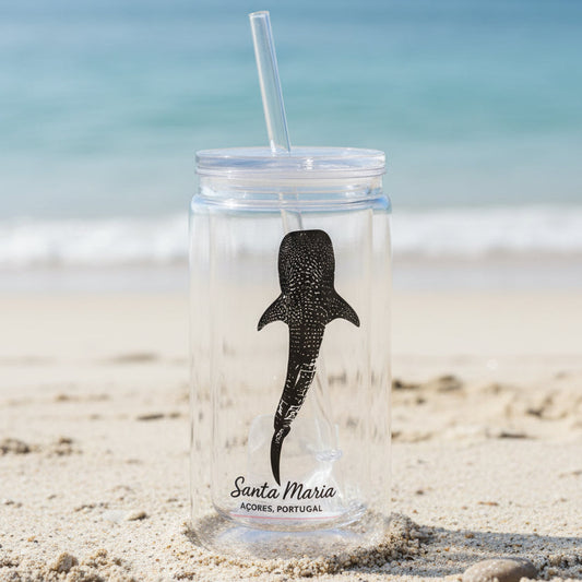 Copo Tumbler (Snowglobe) Tubarão-Baleia – Santa Maria, Açores