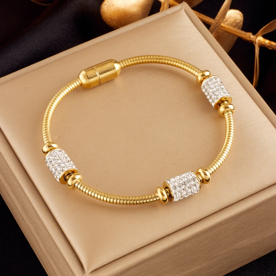 Bracelet Rigide en Acier 316L – Design Intelligent avec Fermoir Magnétique