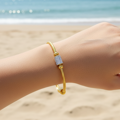Bracelet Rigide en Acier 316L – Design Intelligent avec Fermoir Magnétique
