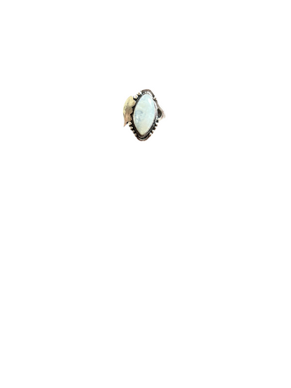 Anel de Prata com Pedra Natural Lua Indiana T:9,75