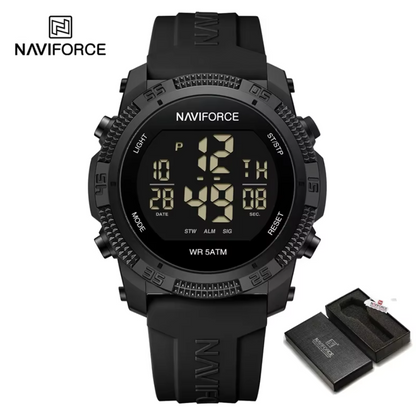 O Naviforce NF7104 oferece todas as ferramentas essenciais no seu pulso: cronómetro, alarme e calendário completo. 