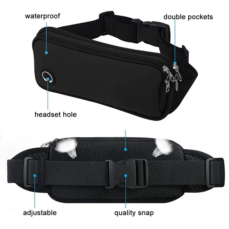 Bolsa de Cintura de Senhora para Desportes, Preta