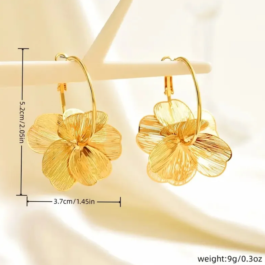 Argolas de Senhora em Liga de Zinco, Pingente Flor