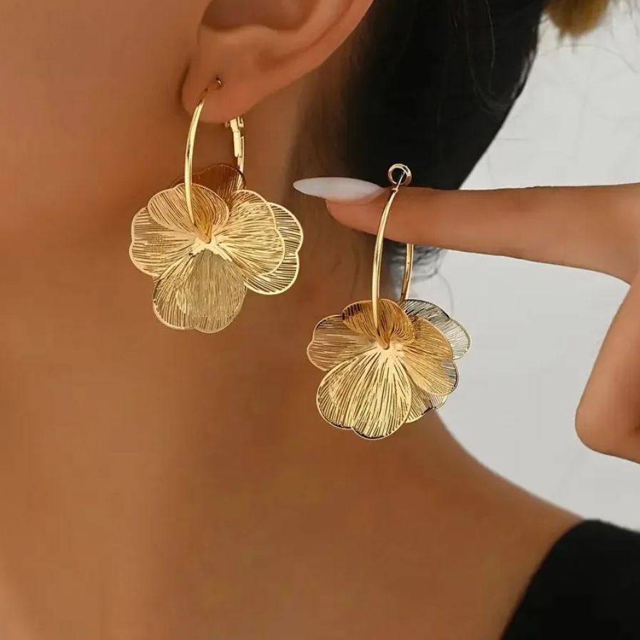 Argolas de Senhora em Liga de Zinco, Pingente Flor