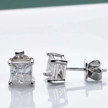 Brincos em Ouro Laminado Branco 18K com Zircônia