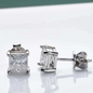Boucles d'oreilles en or laminé blanc 18 carats avec zircone