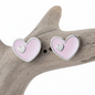 Boucles d'oreilles pour femme en acier inoxydable, cœur blanc