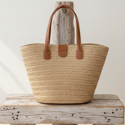 Saco de Ombro em Palha Trançada – Natural Chic