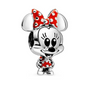 925 Silver Bead, Minnie Mouse with Polka Dot Dress and Bow
