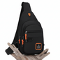Bolsa Crossbody Masculina Oxford Impermeável – Black & Orange Edition