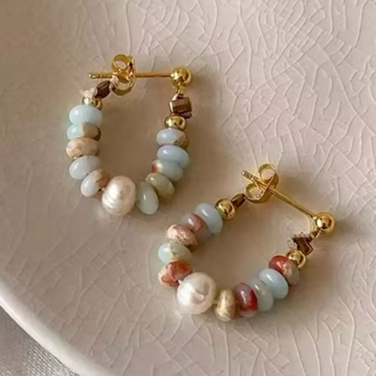 Boucles d'oreilles fantaisie pour femme, pierres synthétiques